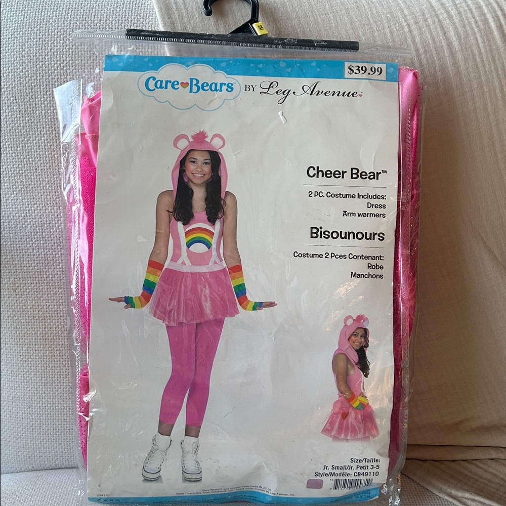 Brand New Cheer Bear Care Bear Leg Avenue Size Jr Small (3-5) Costume